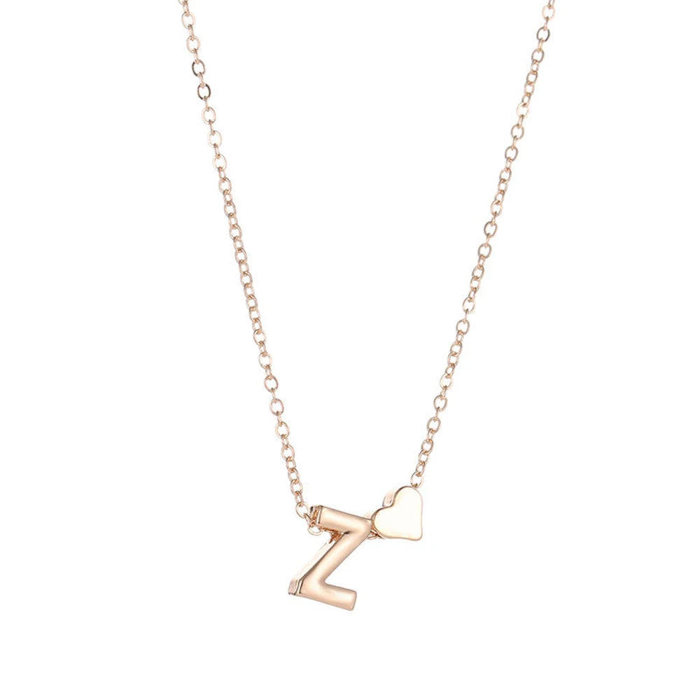 SUMENG Tiny Heart Initial Necklace