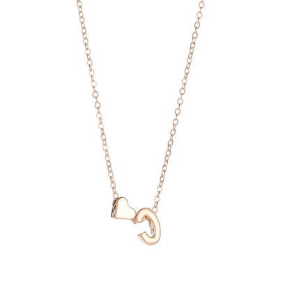 SUMENG Tiny Heart Initial Necklace