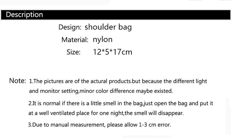 Waterproof Nylon Crossbody Bag for Women