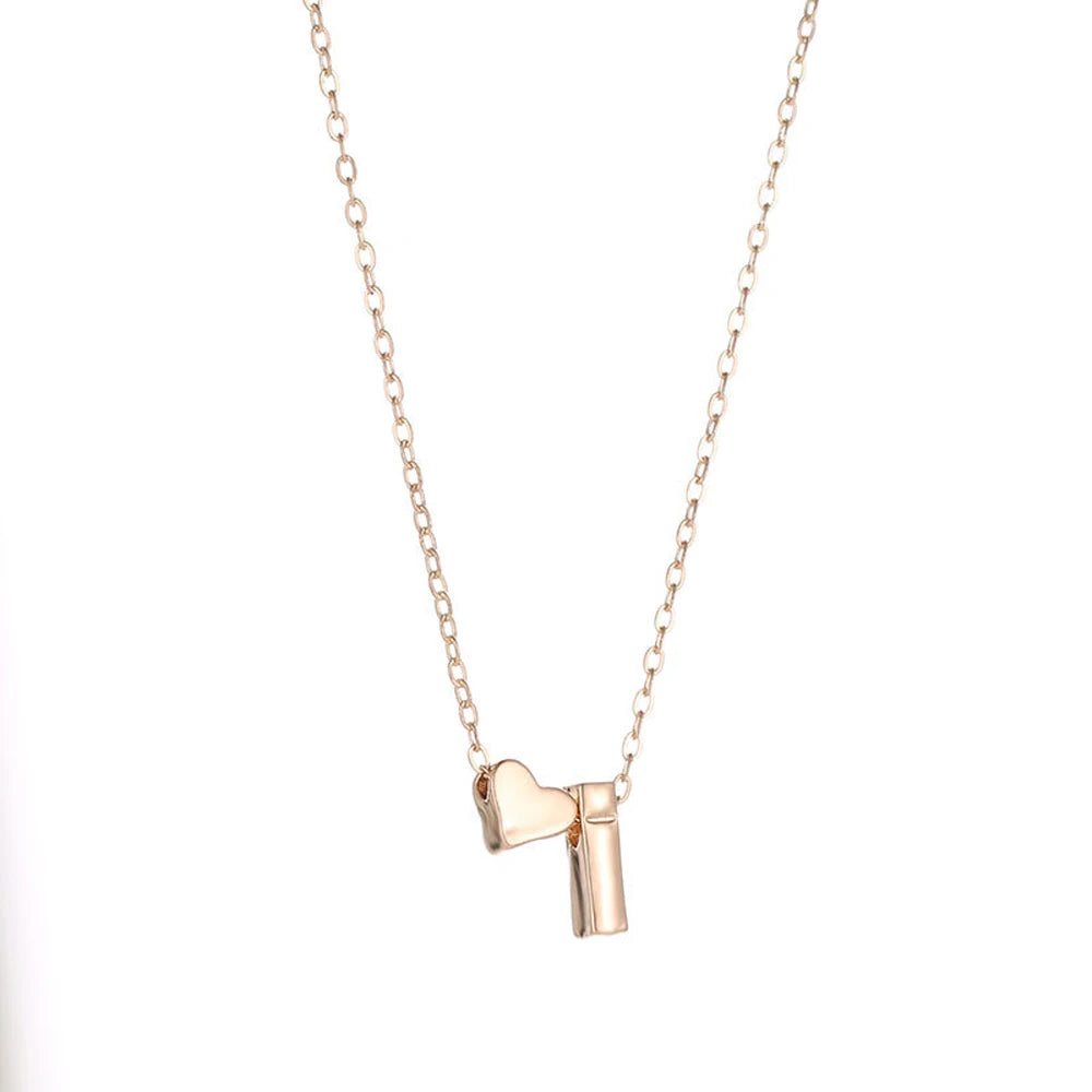 SUMENG Tiny Heart Initial Necklace