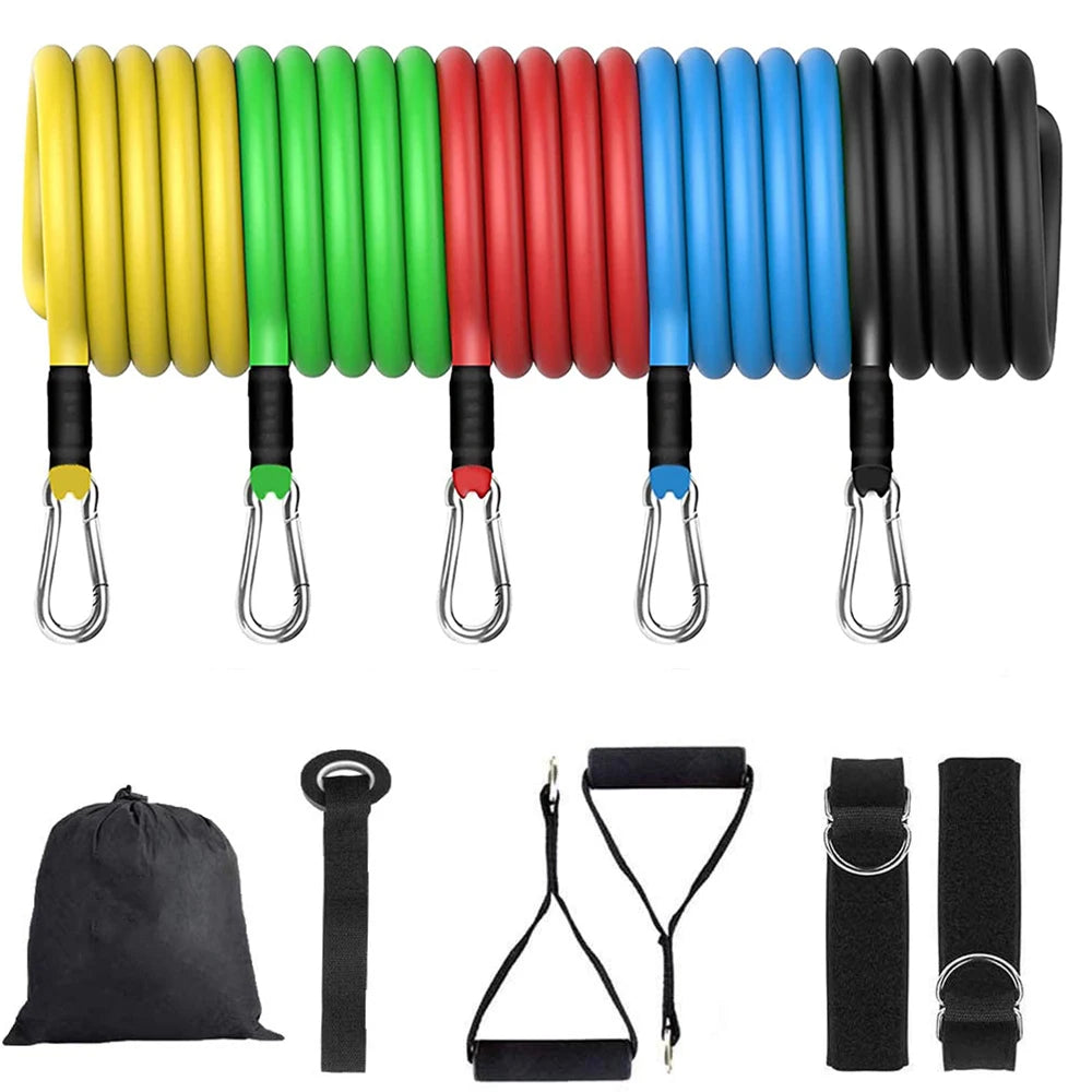 11PC Latex Resistance Bands Set