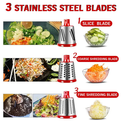 3-in-1 Manual Rotary Cheese Grater