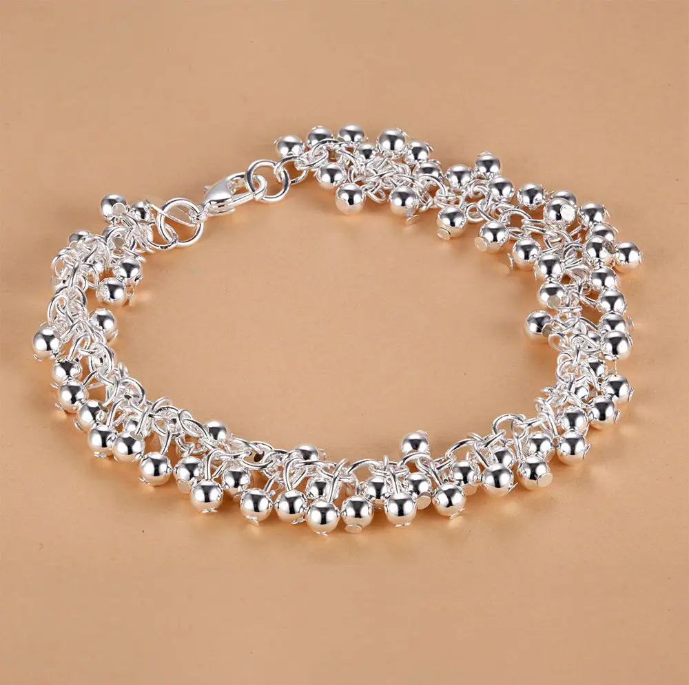 925 Sterling Silver Beaded Bracelet