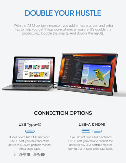 ARZOPA 17.3" HDR IPS Portable Monitor