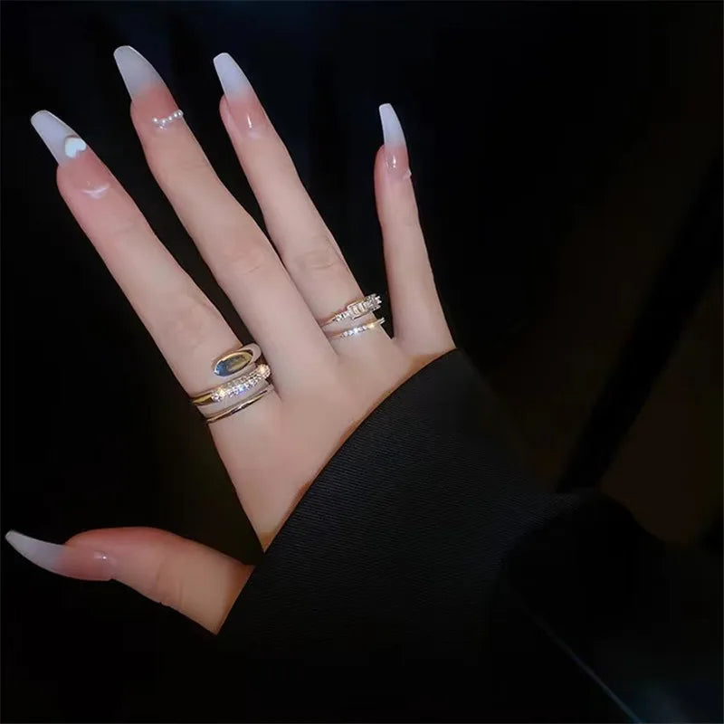 11 Pcs Olive Branch Leaf Ring Set