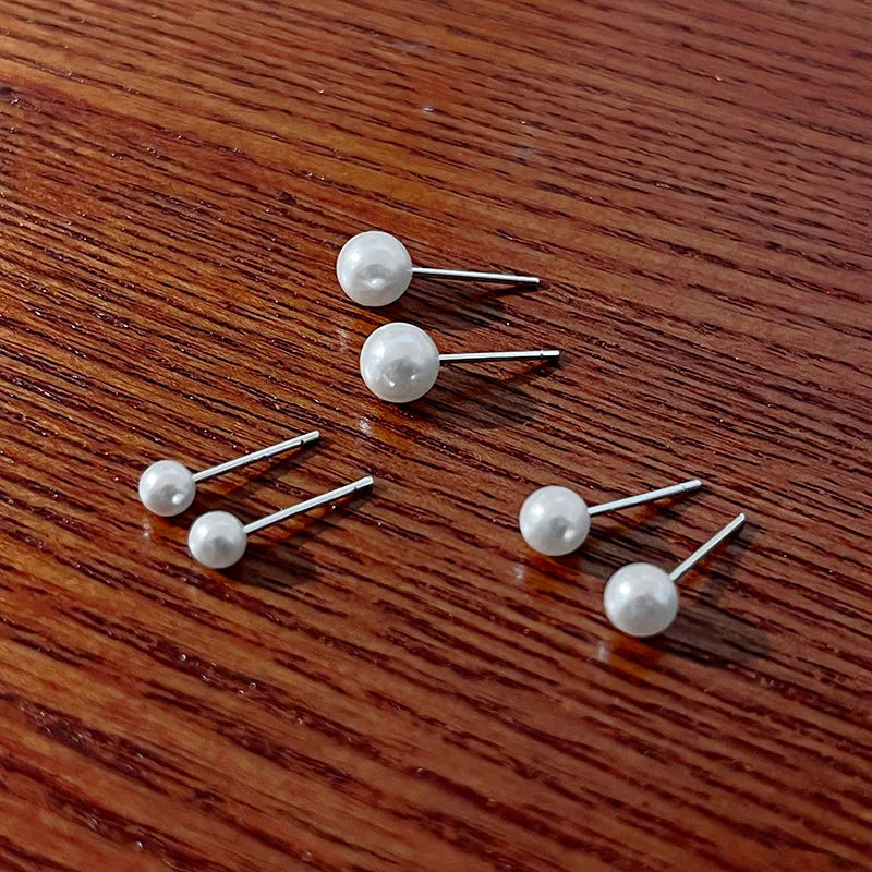 Silver Mini Stud Earrings Set