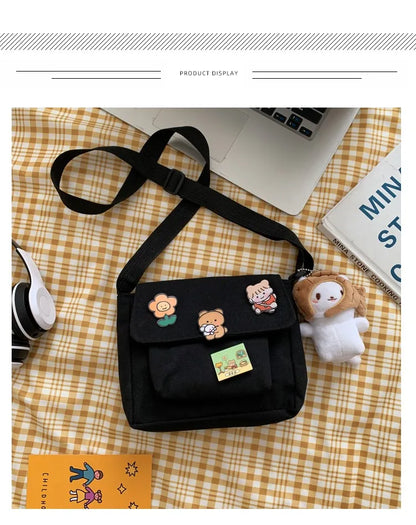 Korean Ulzzang Canvas Crossbody Bag