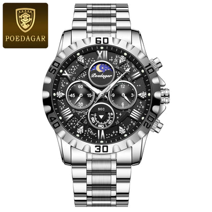 POEDAGAR Men's Sports Chronograph Watch