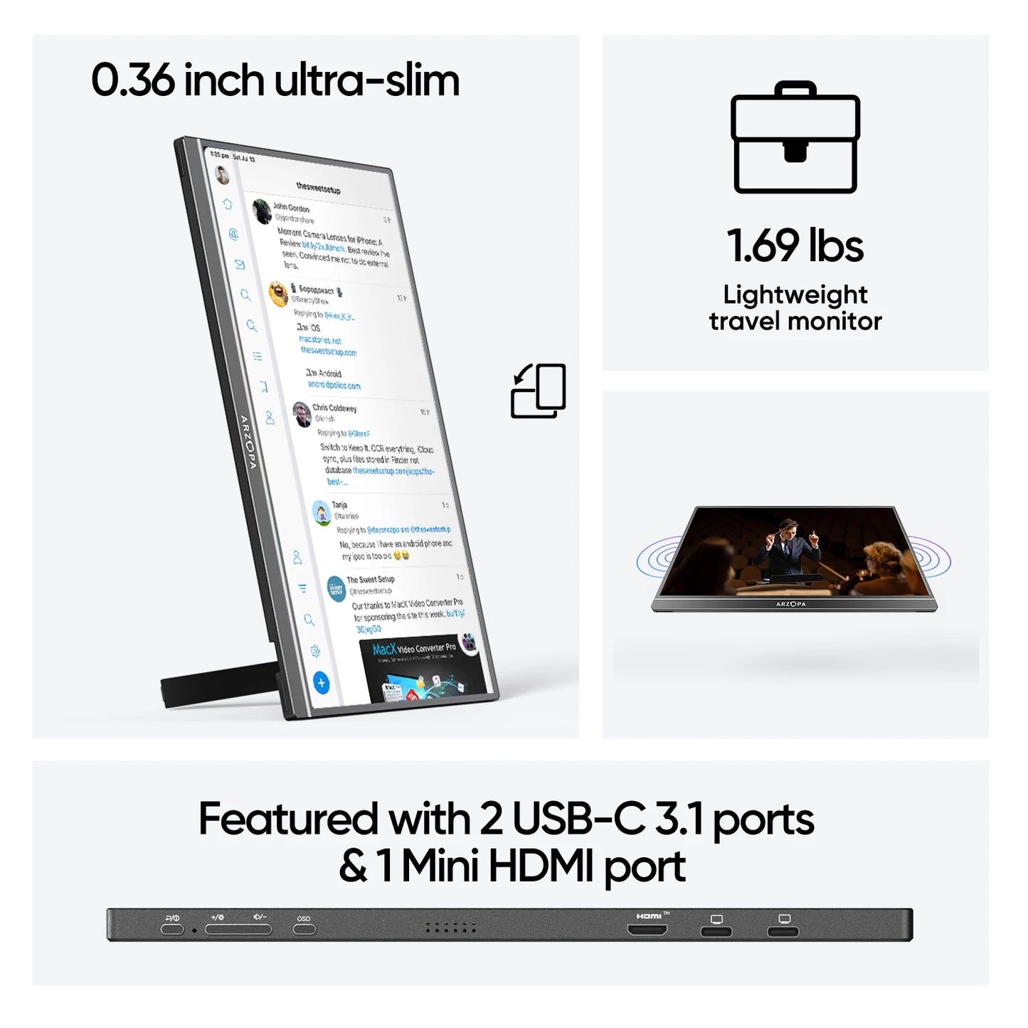 ARZOPA 17.3" FHD Portable Monitor