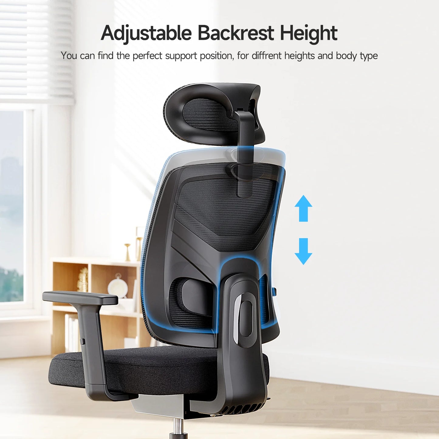 Ergonomic Office Chair with Adjustable Backrest