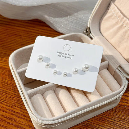 Silver Mini Stud Earrings Set