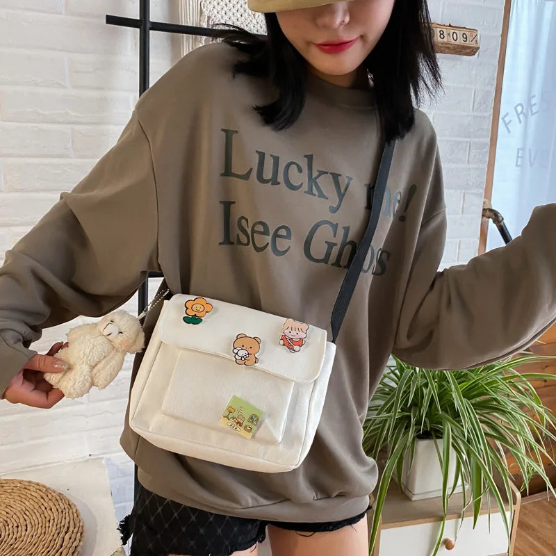 Korean Ulzzang Canvas Crossbody Bag