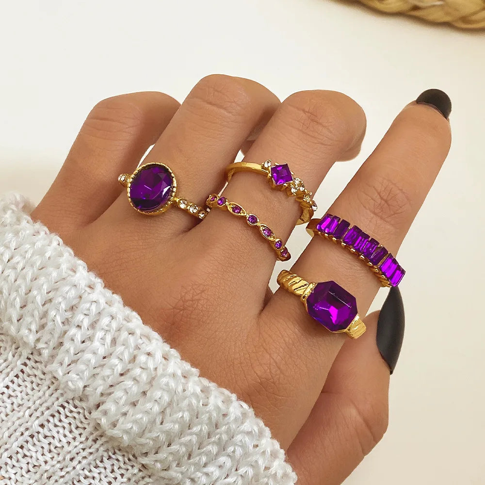 11 Pcs Olive Branch Leaf Ring Set