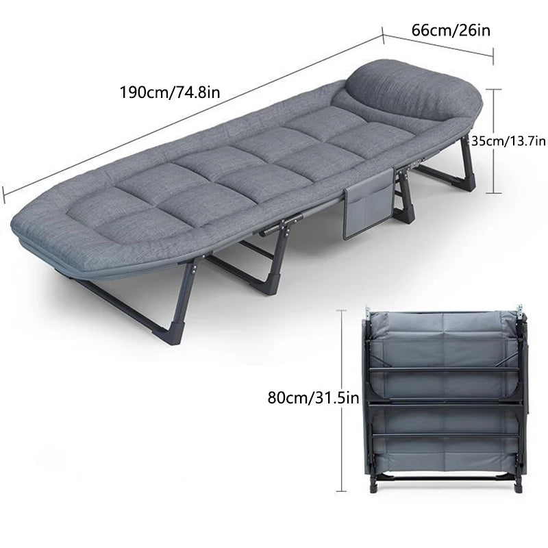 6-Position Folding Sleeping Cot with Mattress & Pillow