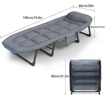 6-Position Folding Sleeping Cot with Mattress & Pillow