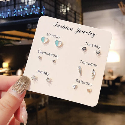 Silver Mini Stud Earrings Set