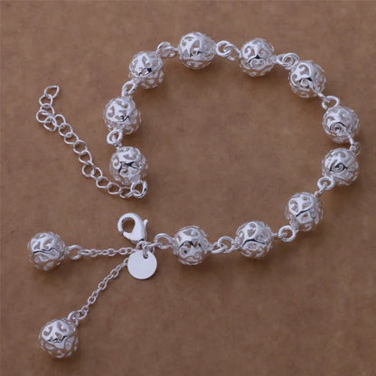 925 Sterling Silver Beaded Bracelet