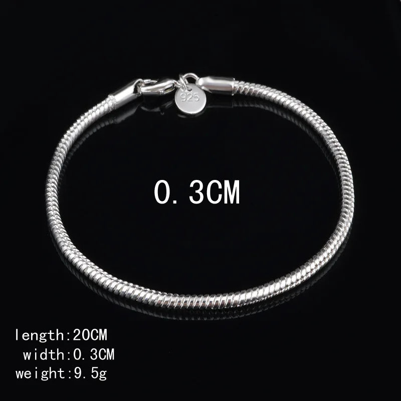 925 Sterling Silver Rope Chain Bracelet