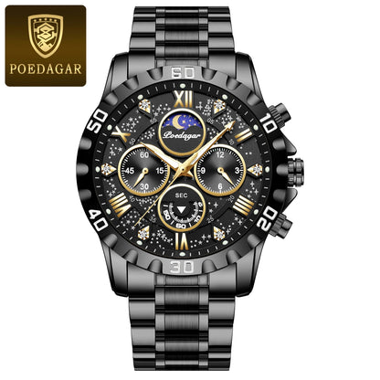 POEDAGAR Men's Sports Chronograph Watch