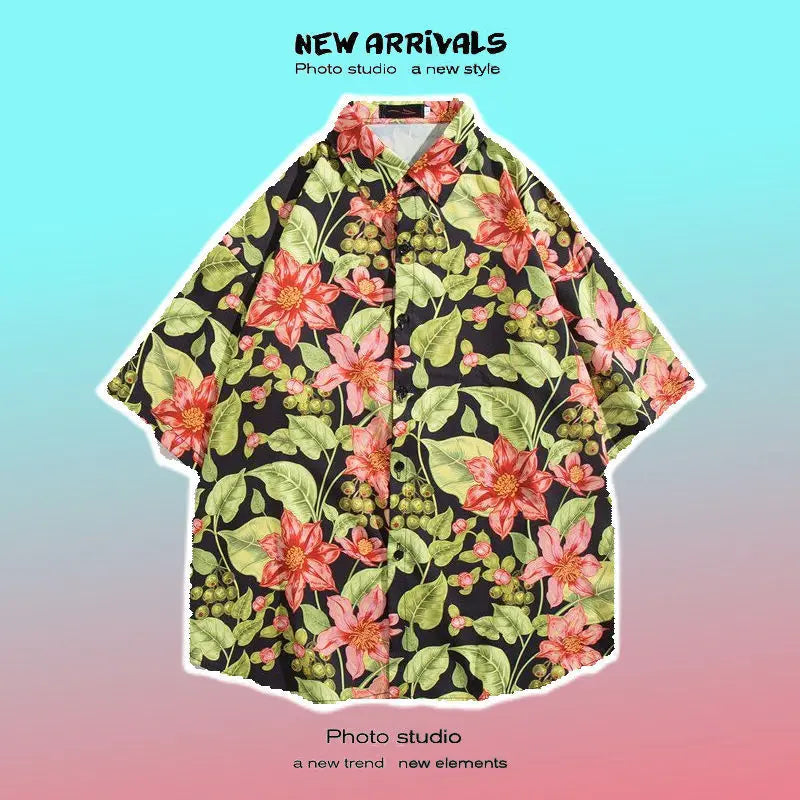 Men’s Hawaiian Cartoon Print Shirt