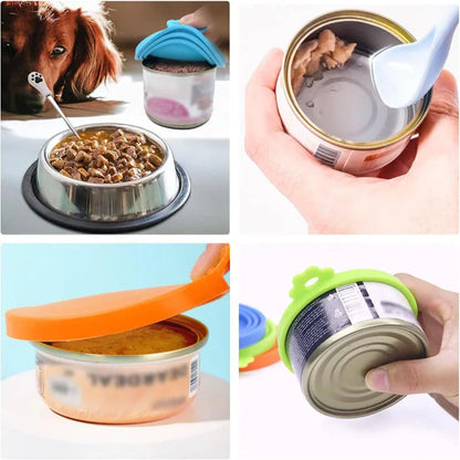 2pcs Pet Food Can Lid & Spoon Set