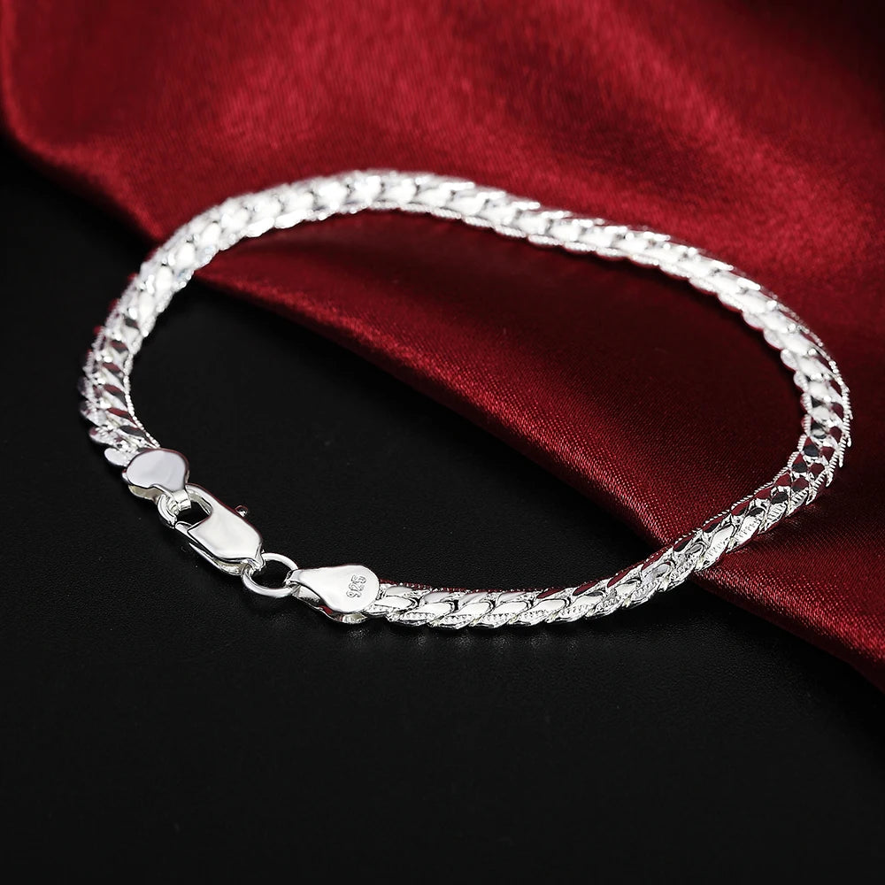 925 Sterling Silver Rope Chain Bracelet