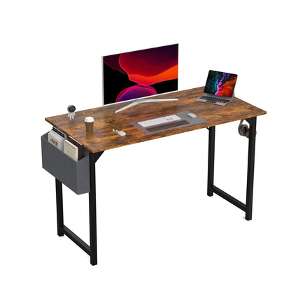 Modern Computer Desk – Sturdy Writing & Gaming Table with Storage Bag & Hook