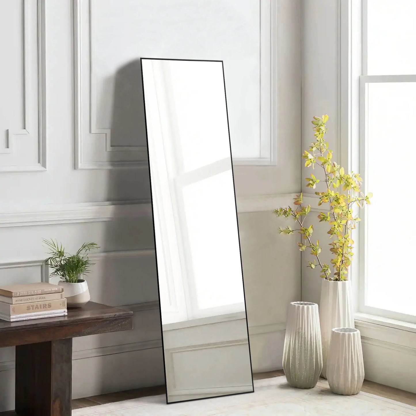 JHK Full Body Mirror 59"x16" with Aluminum Alloy Frame – Standing