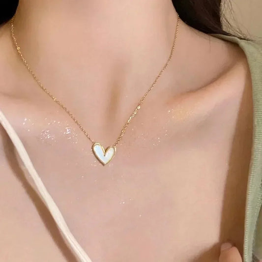 Gold Plated Shell Heart Necklace