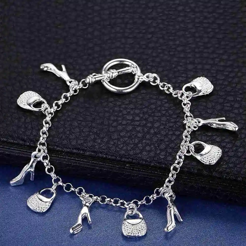 925 Sterling Silver Beaded Bracelet