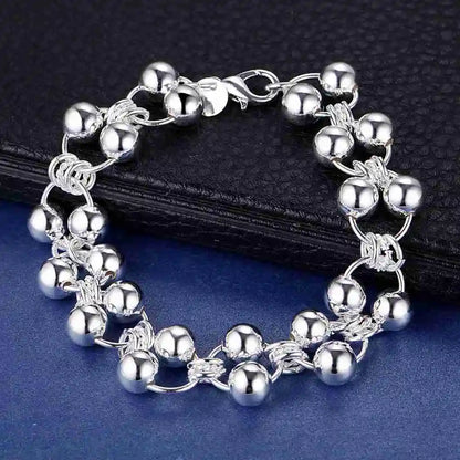 925 Sterling Silver Beaded Bracelet