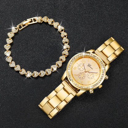 Women's Gold Stainless Steel Quartz Watch