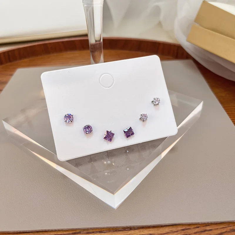 Silver Mini Stud Earrings Set