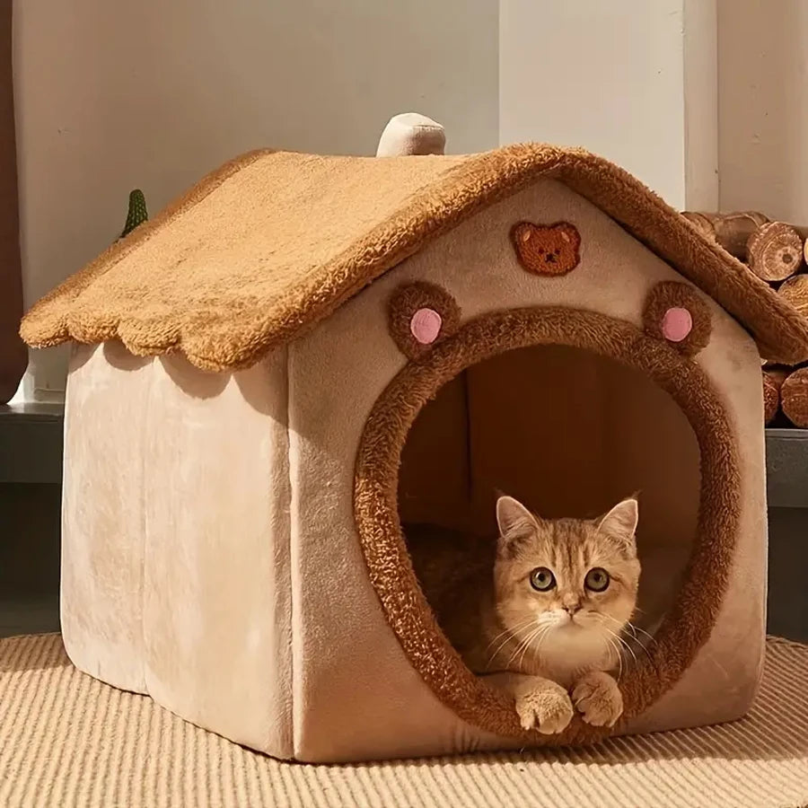 Cozy Cat Cave & Puppy Bed for Small Pets