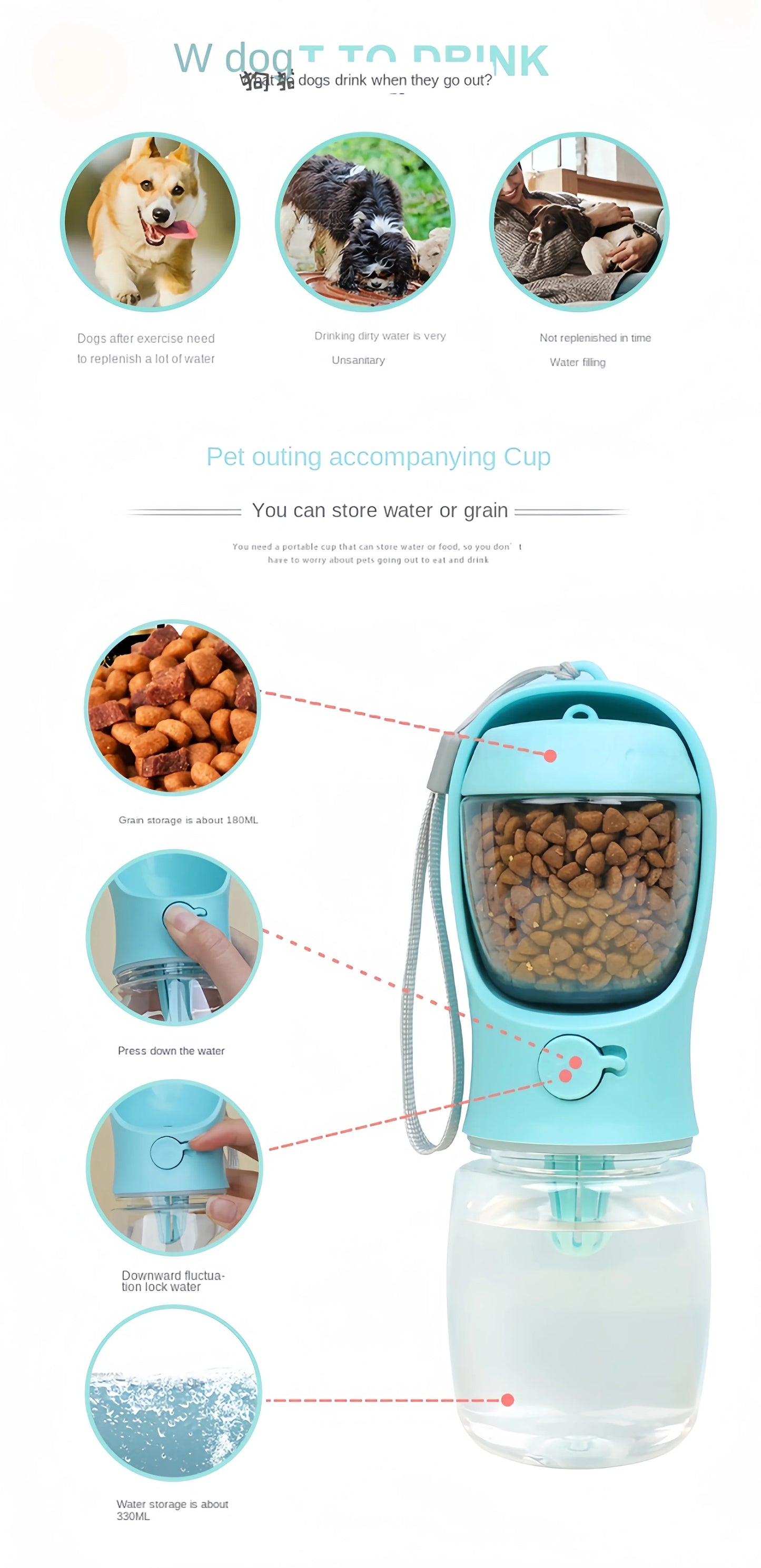 Travel Pet Feeder Bowl