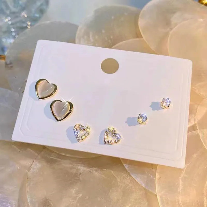 Silver Mini Stud Earrings Set