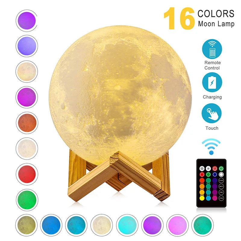 Moon Lamp – Rechargeable LED Night Light