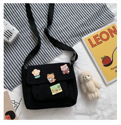 Korean Ulzzang Canvas Crossbody Bag