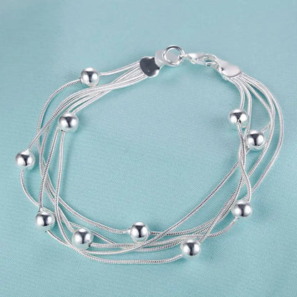 925 Sterling Silver Beaded Bracelet