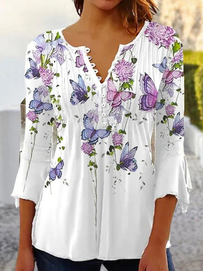 Casual Loose Printed Shirt