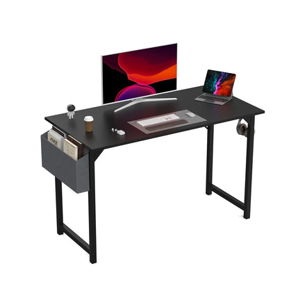 Modern Computer Desk – Sturdy Writing & Gaming Table with Storage Bag & Hook