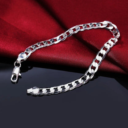 925 Sterling Silver Rope Chain Bracelet