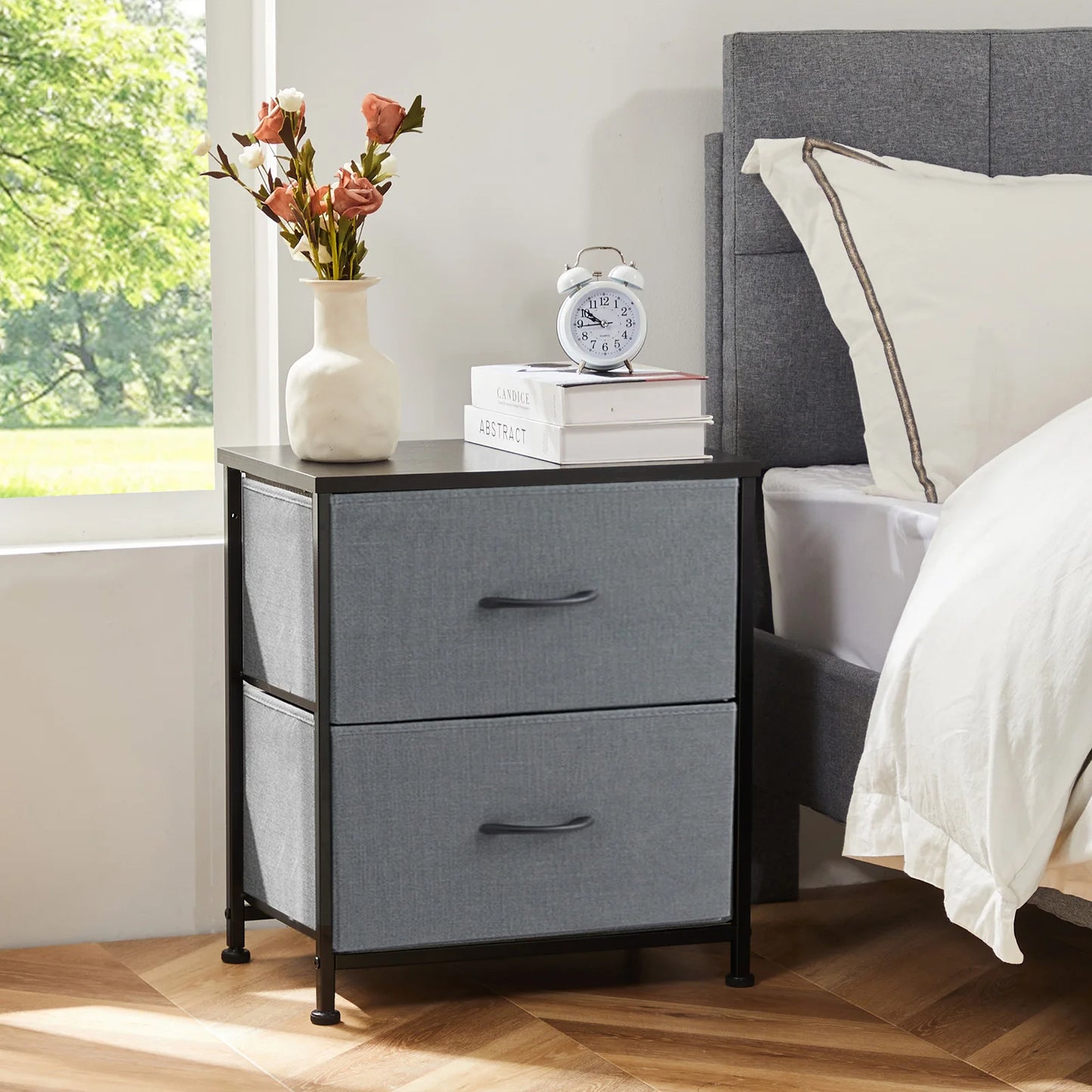 Modern Bedside Table with Storage for Bedroom