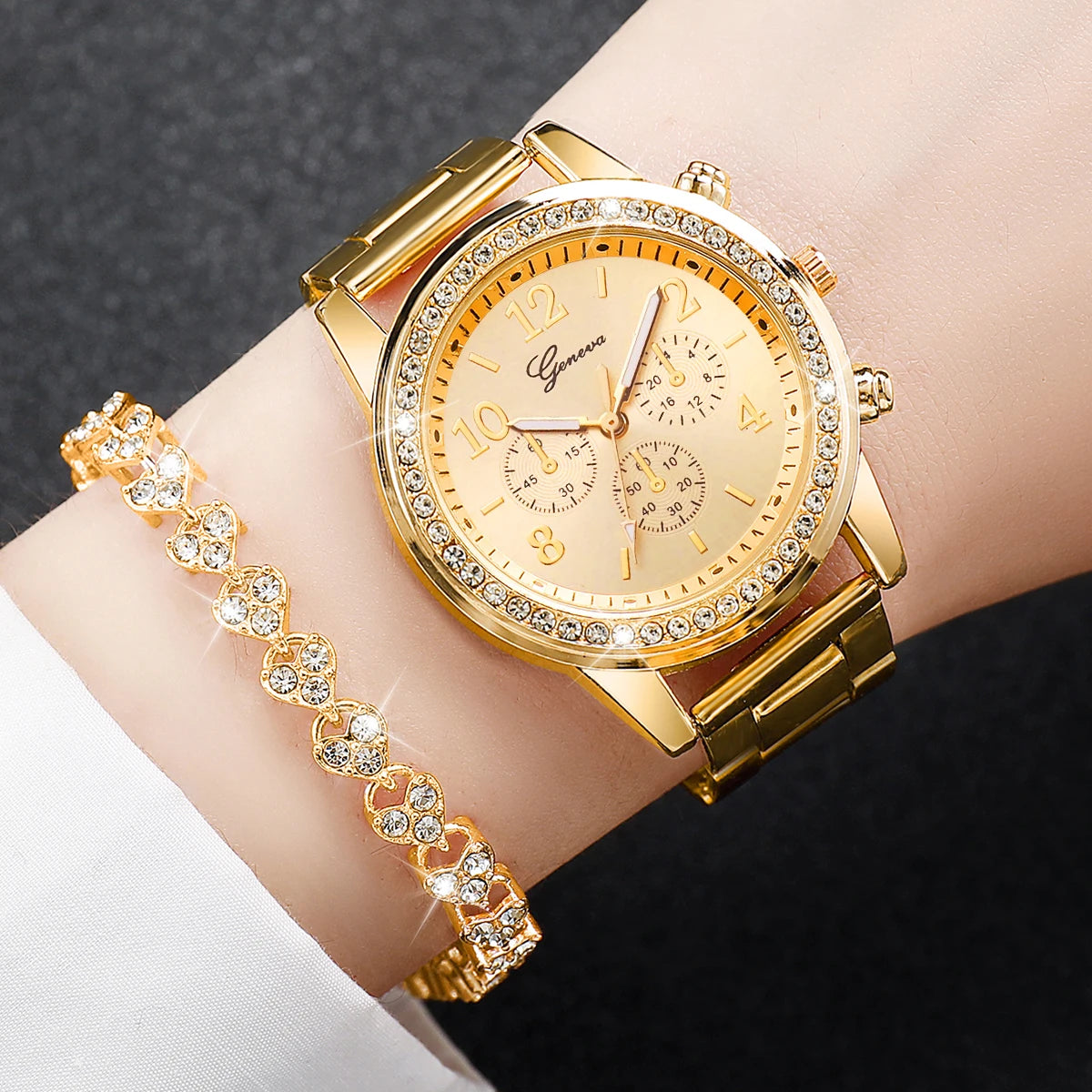 Women's Gold Stainless Steel Quartz Watch