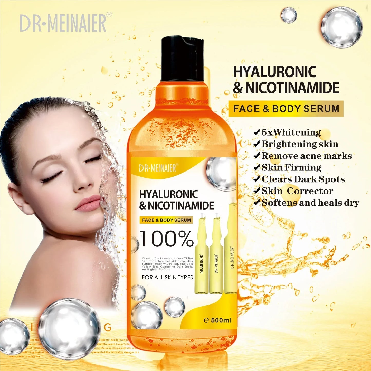 500ml Vitamin C & Hyaluronic Acid Face Serum