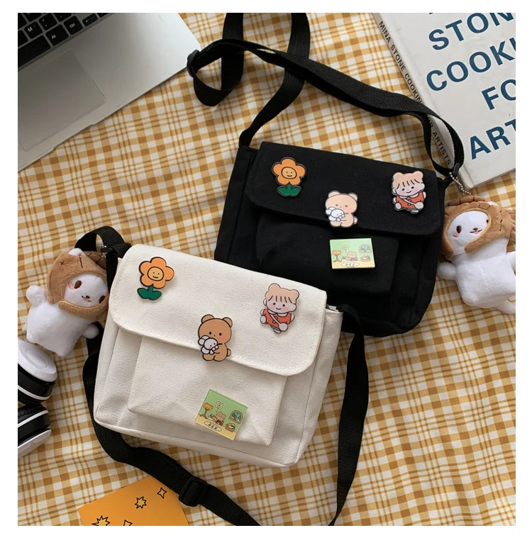 Korean Ulzzang Canvas Crossbody Bag