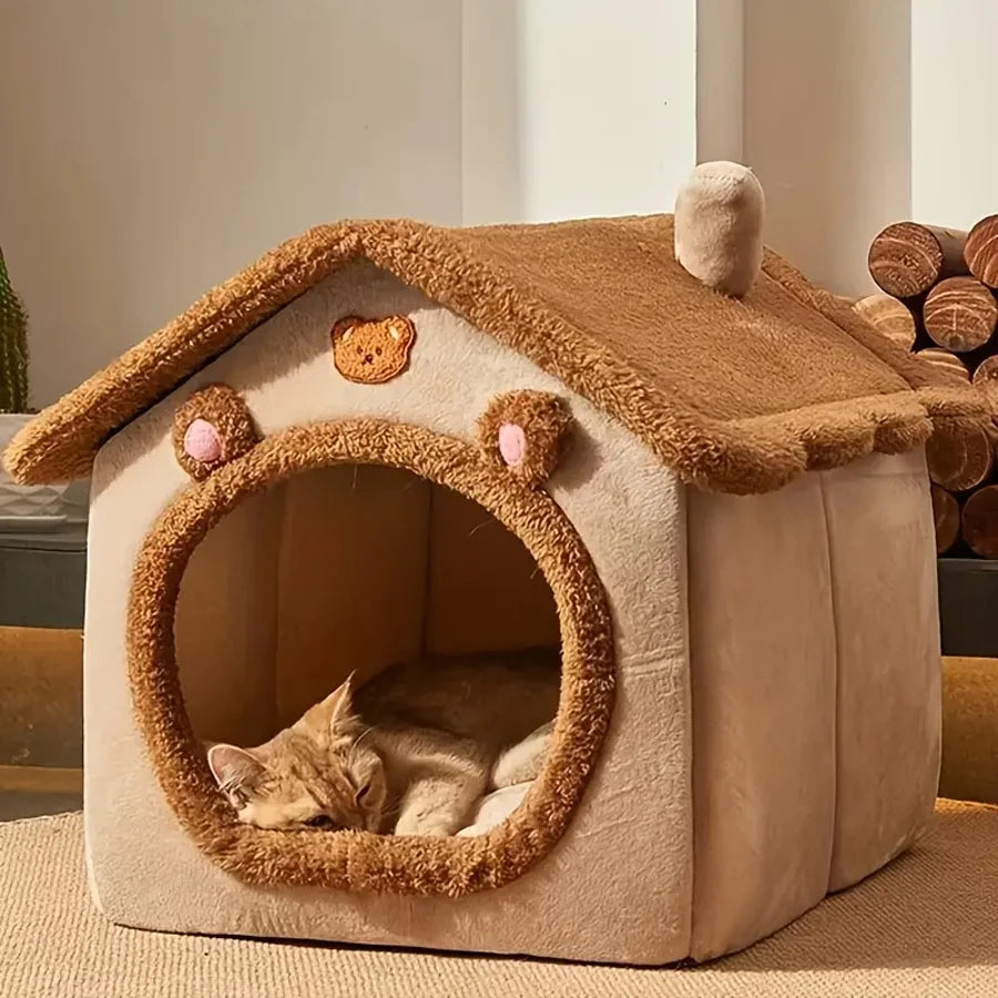 Cozy Cat Cave & Puppy Bed for Small Pets