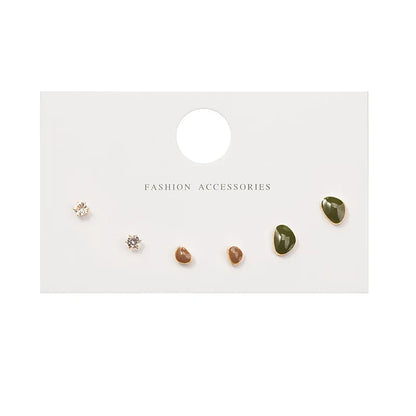 Silver Mini Stud Earrings Set