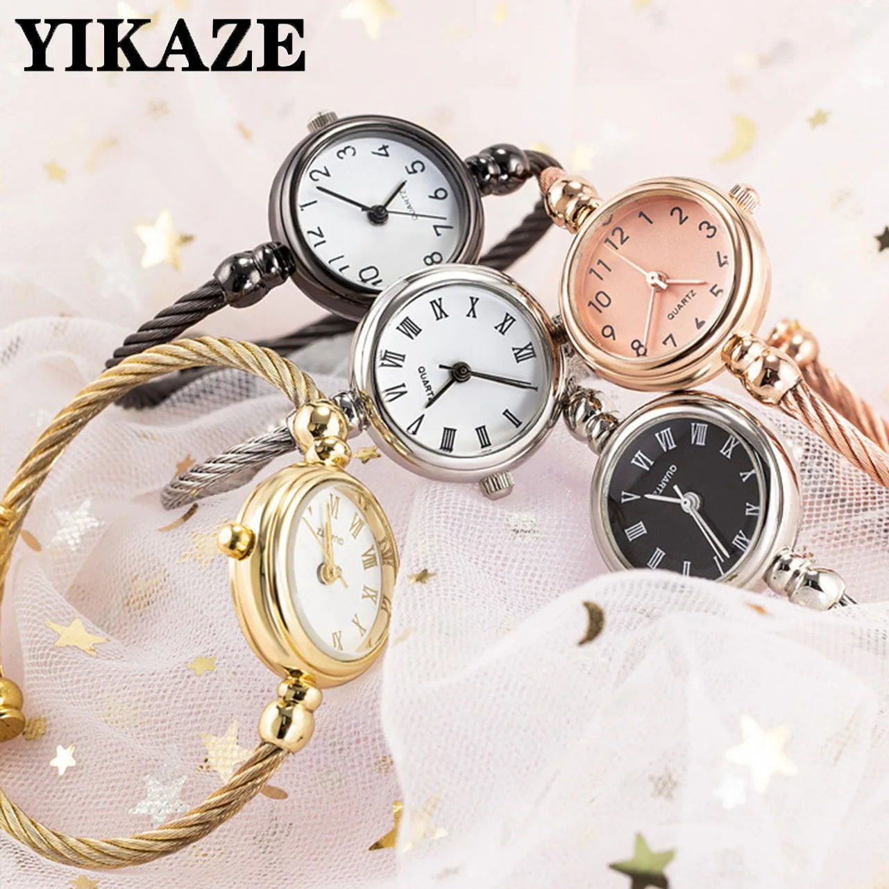 YIKAZE Gold Bangle Watch