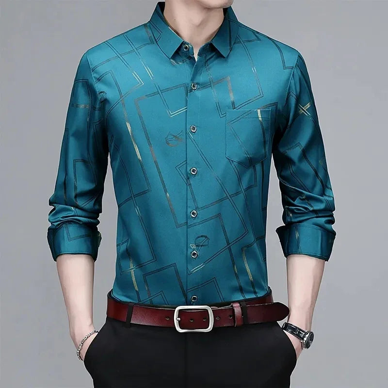 Men’s Wrinkle-Resistant Printed Shirt